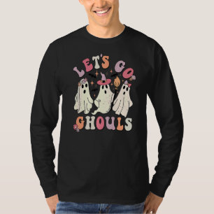 T-shirt Rétro Groovy Let's Go Ghouls Halloween Ghost Outfi