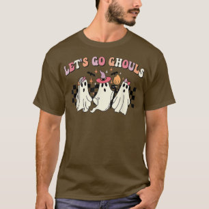 T-shirt Rétro Groovy Let's Go Ghouls Halloween Ghost Outfi