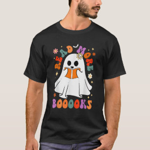 T-shirt Rétro Groovy Lire Plus de Livres Fantôme Boo Hallo