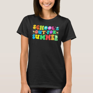 T-shirt Retro Groovy School's Out For Summer Kids Graduati