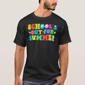 T-shirt Retro Groovy School's Out For Summer Kids Graduati