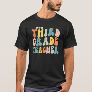 T-shirt Retro Groovy Third Grade Teacher First Day Of Back