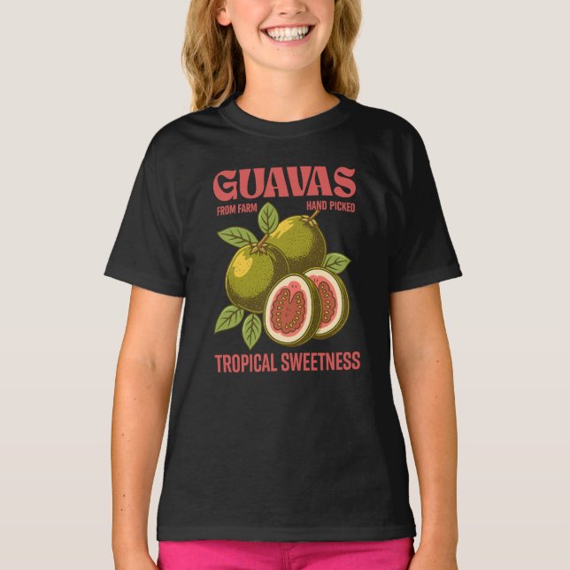T-shirt Retro Guavas Fruit Commercial Graphisme Art Style (Devant)