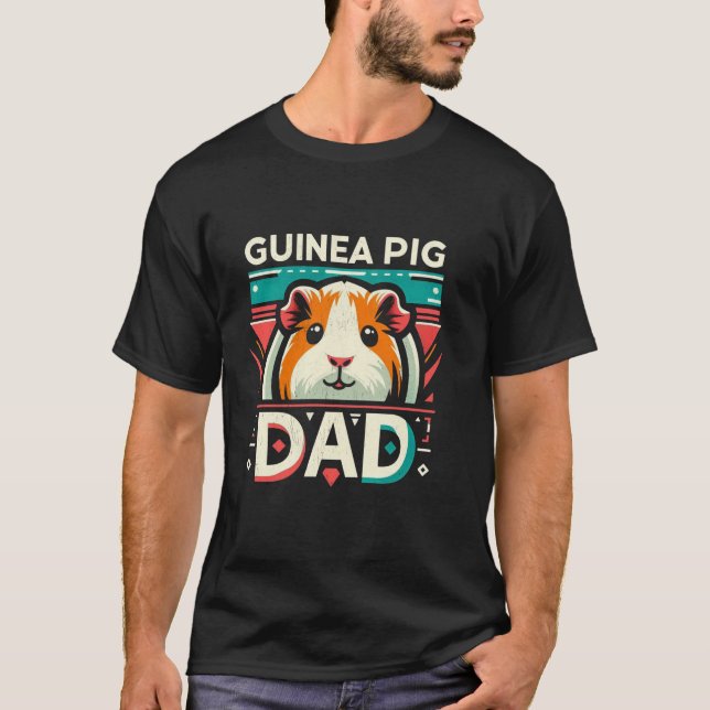 T-shirt Retro Guinée Cochon Papa Drôle Père fête du Père A (Devant)