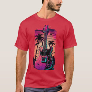 T-shirt Retro Guitar Gift Guitariste Rock Concert Festival