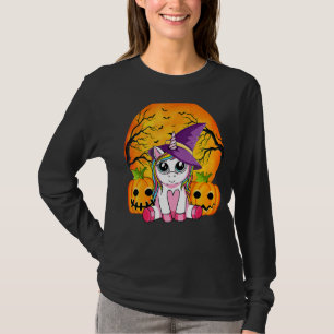 T-shirt Retro Halloween Cute Witchen Unicorn Girls 2