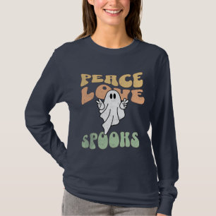 T-shirt Retro Halloween Ghost Super Peace Love Spots