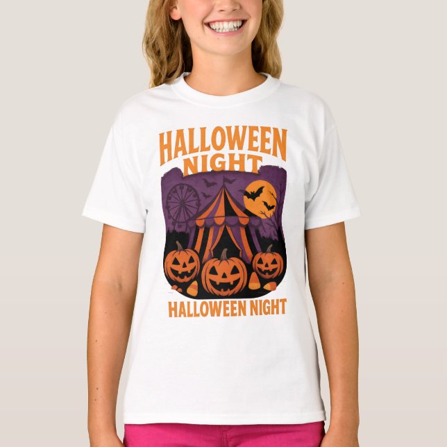 T-shirt Retro Halloween Night Festival Vêtements Unisex (Devant)