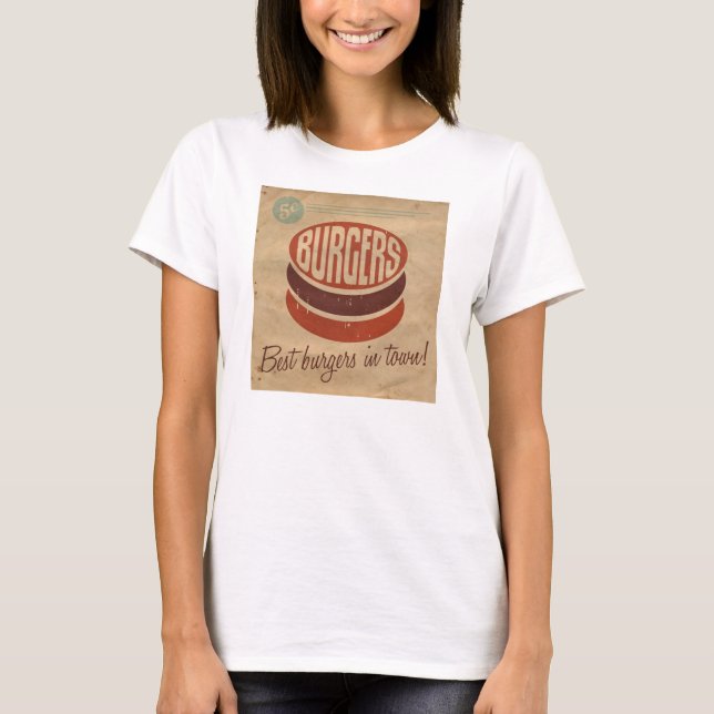 T-shirt Rétro hamburger (Devant)