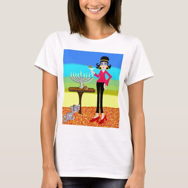 T-shirt Rétro Hanoukka et un Martini (Devant)