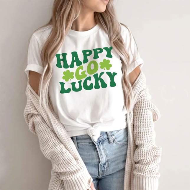 T-shirt Retro Happy Go Lucky Shirt, St Patrick's Day (Créateur téléchargé)