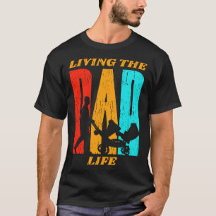 T-shirt Retro Happy Pushchair Gemini Papa Fête des Pères