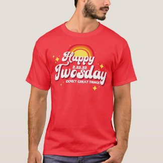 T-shirt Retro Happy Twosday Attendez-vous à de grandes cho