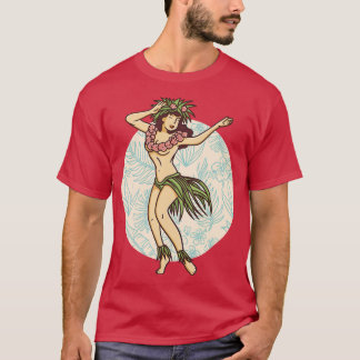 T-shirt Retro Hawaiian Hula Girl Dancer