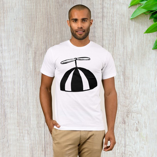 T-shirt Retro hélice Beanie Whimsical noir et blanc (Créateur téléchargé)