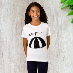 T-Shirt Retro hélice Beanie Whimsical noir et blanc