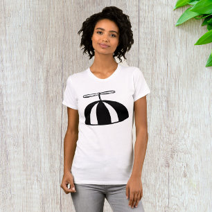 T-shirt Retro hélice Beanie Whimsical noir et blanc