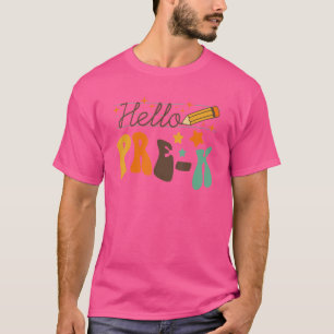 T-shirt Retro Hello Pré K Team Enseignants Enfants Premier