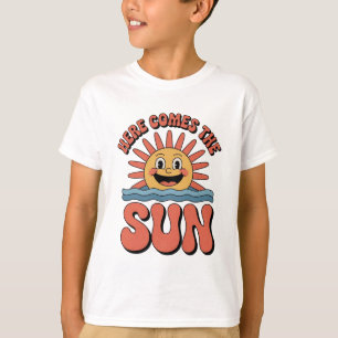 T-shirt Rétro "Here Comes The Sun" Graphique Vintage 70s