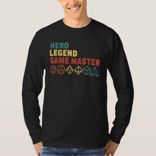 T-shirt Retro Hero Legend Jeu Master Rpg Dice D20