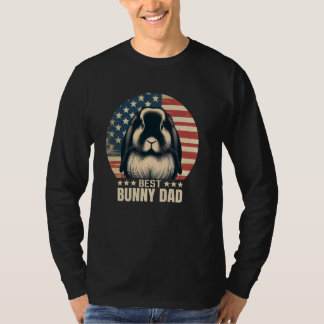 T-shirt Retro Holland Lop Best Bunny Papa Rabbit Juillet 4
