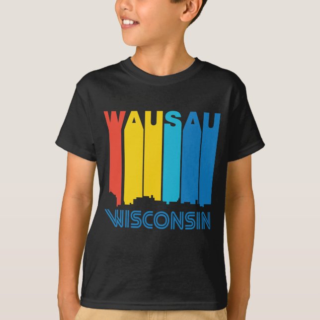 T-shirt Rétro horizon de Wausau le Wisconsin de style des (Devant)