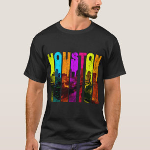 T-shirt Retro Houston Texas City Skyline