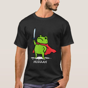 T-shirt Rétro Huzzah Grenouille Chevalier Épée Drôle Citat