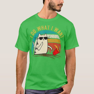 T-shirt Retro i faire ce que je veux chat, Cat Daddy chat 
