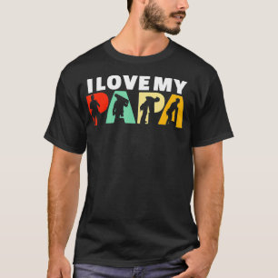 T-shirt Retro I Love My Papa Roofer Papa Fête des pères