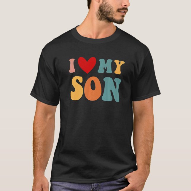 T-shirt Retro I Love My Son (Devant)