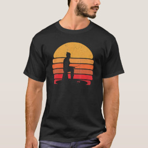 T-shirt Retro Ice Fishing Froid Lake Poisson Vintage Ice F