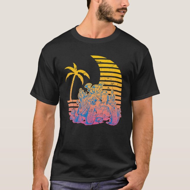 T-shirt Retro - Indie Aesthetic - Vaporwave - Turtle - Pop (Devant)