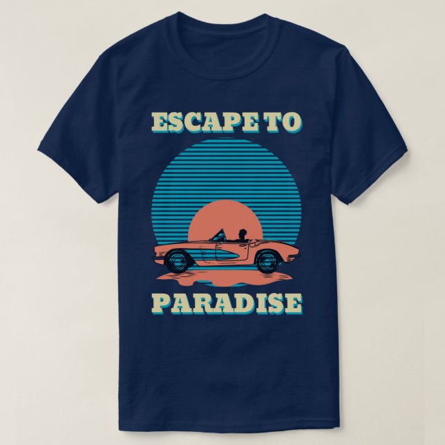 T-shirt Rétro infini du Paradis d'été (Design devant)