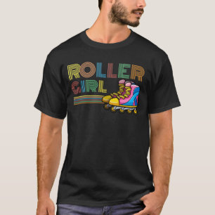 T-shirt Retro Inline Skater Girl Roller Skates Lover