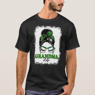 T-shirt Retro Irish Messy Bun Grandma Shamrock de vie Patr