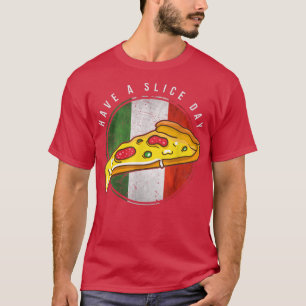 T-shirt Retro Italie Drapeau Italien Pizza Slice Drôle Ita