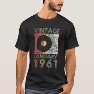 T-shirt Rétro Janvier 1961 T 61Don Anniversaire 61 Ans O