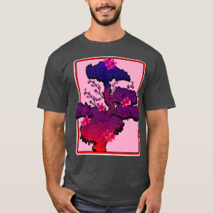 T-shirt Rétro Japonais esthétique Sakura Fleurs d'arbre Bl
