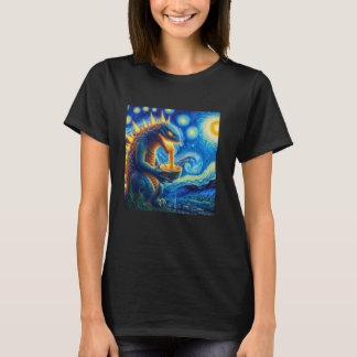 T-shirt Retro Japonais Kaiju Manger Ramen Starry Night Par