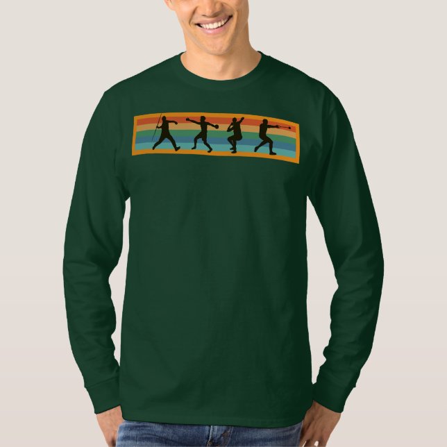 T-shirt Retro Javelin Discus Shot Put Marmer Track Et (Devant)