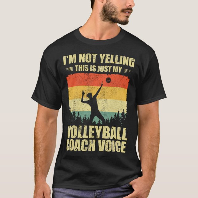 T-shirt Rétro Je ne hurle pas C'est juste mon volleyball C (Devant)