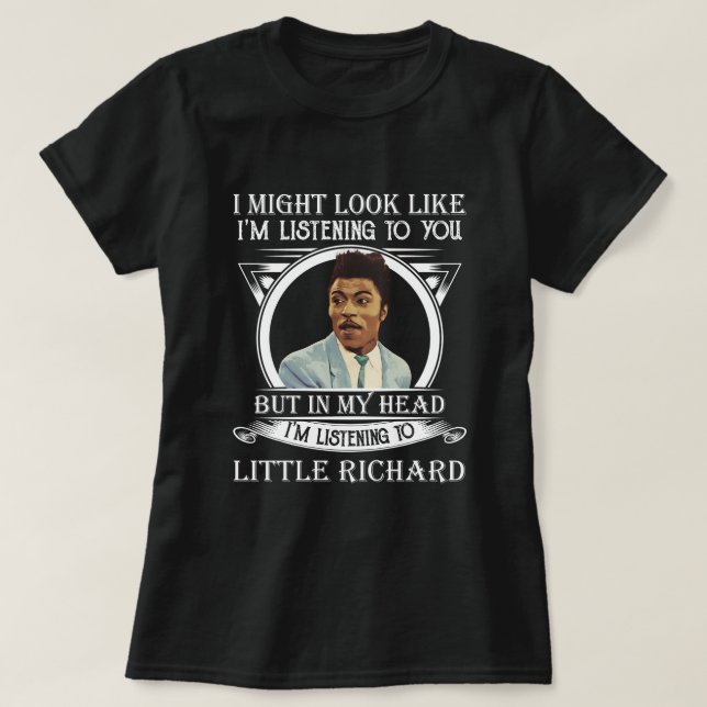 T-shirt Retro J'écoute Little Richard Funny Cadeau (Design devant)