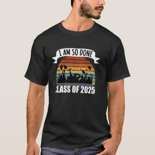 T-shirt Rétro J'en Ai Marre Classe 2025 Senior Fun Gradua
