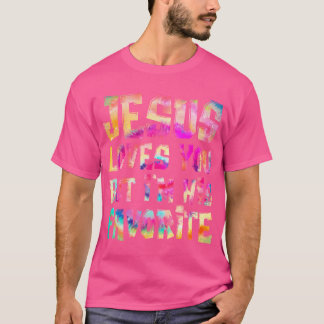 T-shirt Retro Jésus T'Aime Mais Je Suis Sa Teinture De Tie