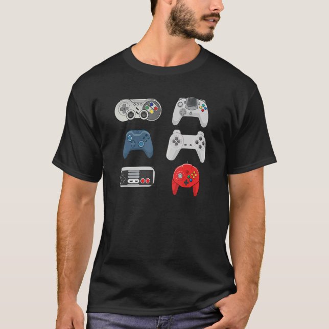 T-shirt Retro Jeux de contrôle de jeu vidéo (Devant)