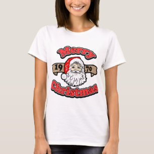 T-shirt Retro Joyeux Noël 1970 Père Noël