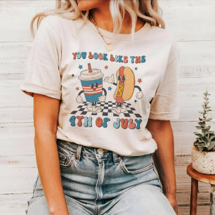 T-shirt Retro Juillet 4Fête de l'Indépendance Pique-nique 
