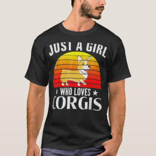T-shirt Rétro Juste Une Fille Qui Aime Les Corgis Femme Co