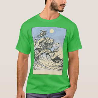 T-shirt Rétro Kanagawa Grande vague Japon